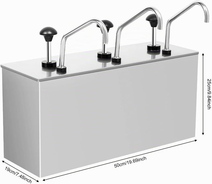 Saucenspender, Sossenspender, Edelstahl, 3 Köpfe, 4 l, Ketchup-Spender, Senfpumpe, schnelle Gastrono