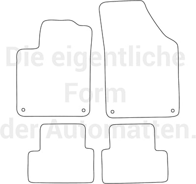 moto-MOLTICO Fussmatten Auto Velours Autoteppiche Schwarz Automatten Set 4-teilig passend für Peugeo