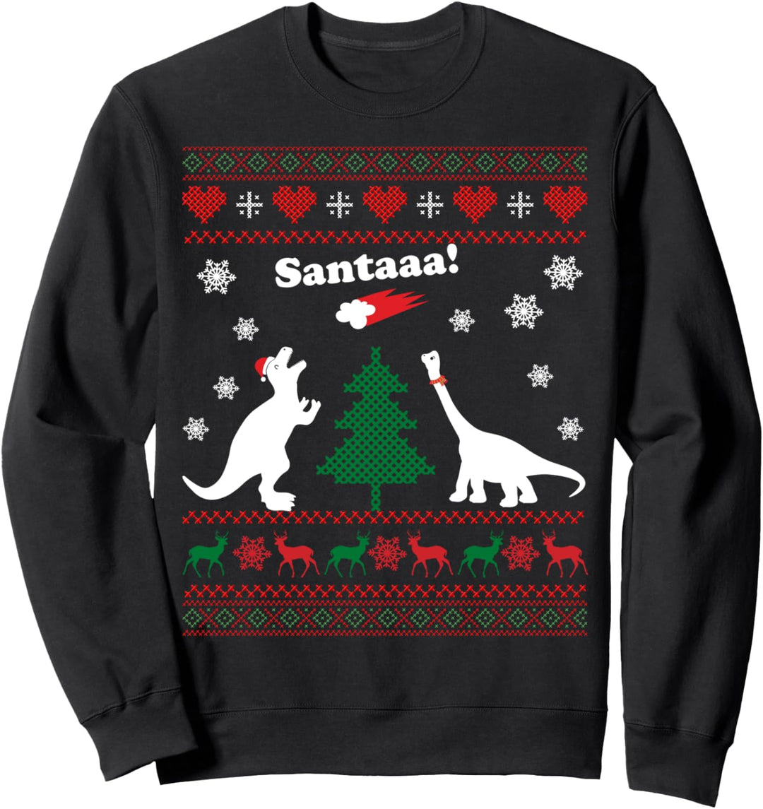Dinosaur And Santa Ugly Christmas Sweater For Kid Men Women Sweatshirt