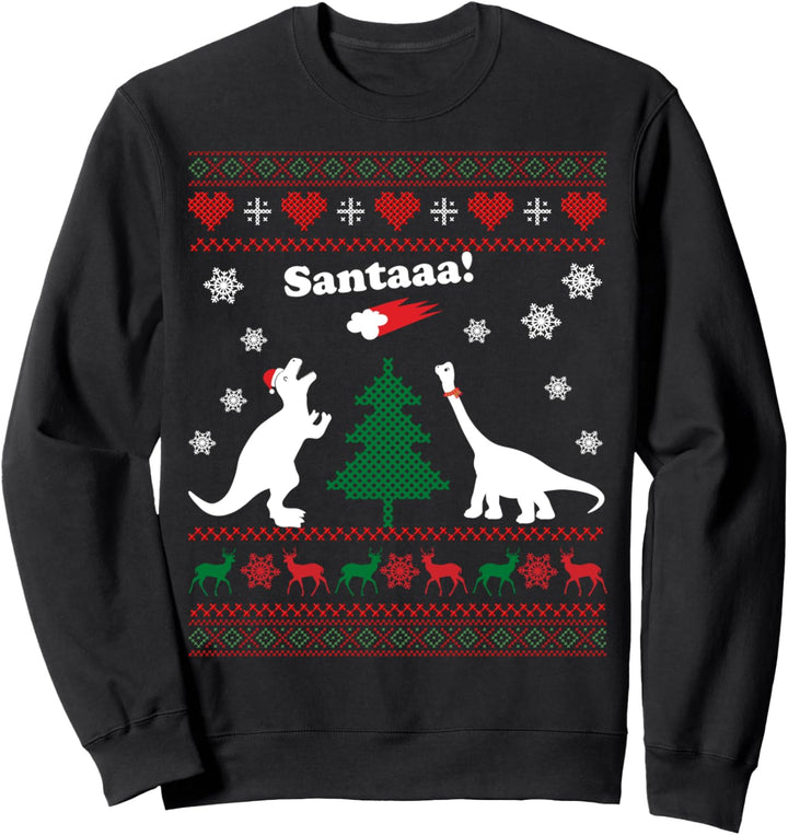 Dinosaur And Santa Ugly Christmas Sweater For Kid Men Women Sweatshirt