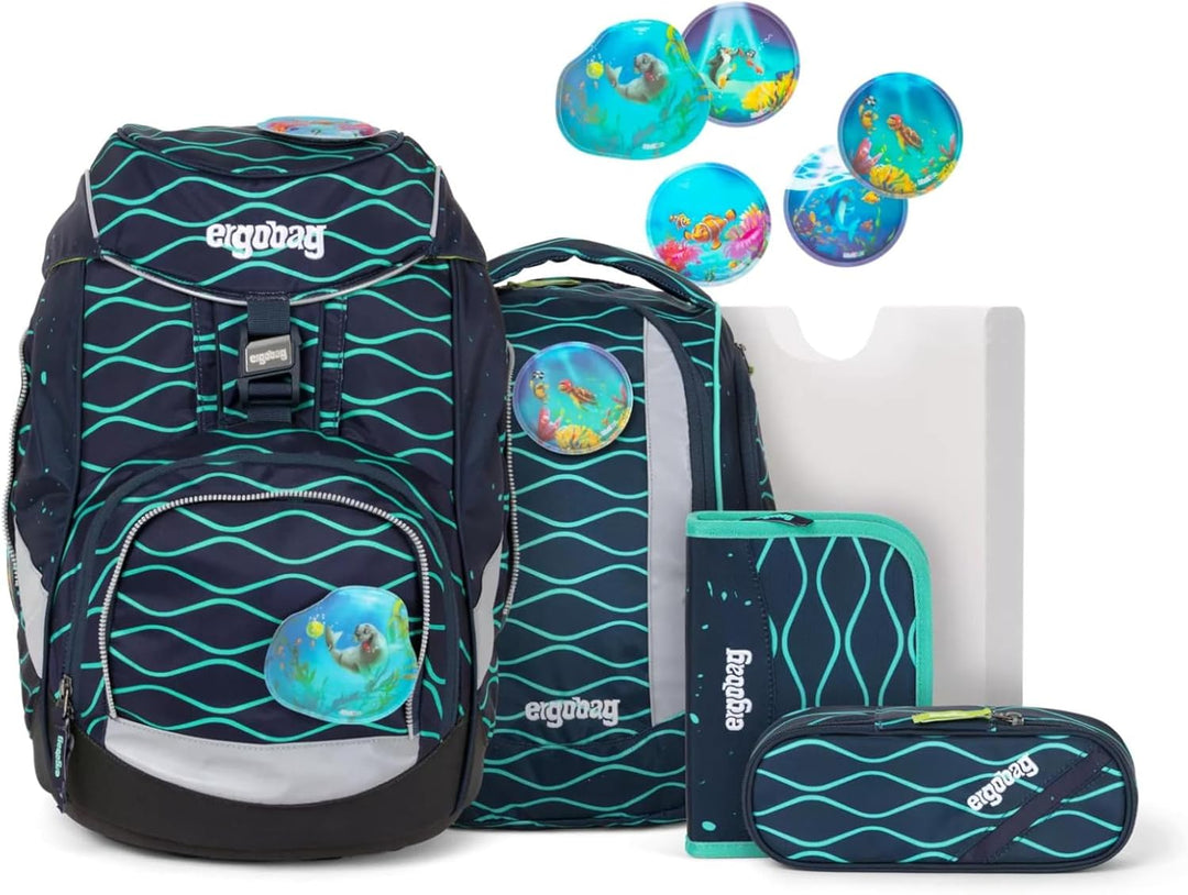 ergobag pack Set ergonomischer Schulrucksack Flexibel 6-teilig 1. Klasse Grundschule Einheitsgrösse