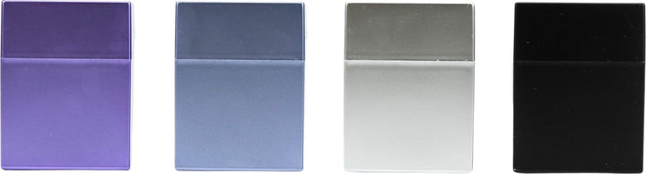 6 x Zigarettenbox XXL Gold + Silber + Blau + Violett bunt sortiert für je 30 Zigaretten Etui Kunstst