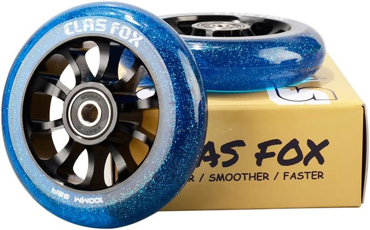 Pro Stunt Scooter Rollen Roller Räder Wheels 100mm EIN Paar mit ABEC-9 Kugellager CNC Metallkern(2 s