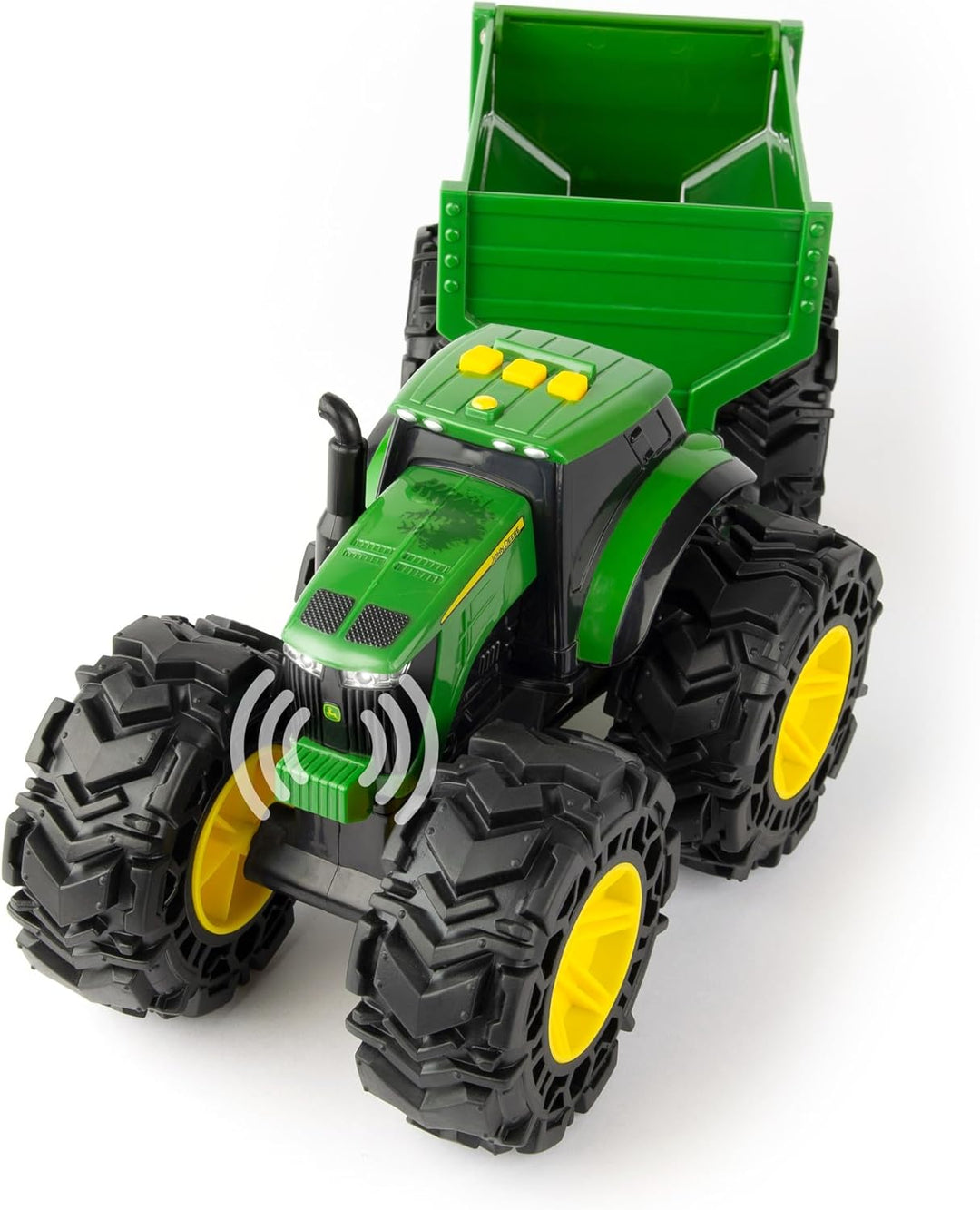 Tomy 47353 John Deere Treads Traktor Wagon, Monster Truck Spielzeug Rädern, Grünes Kinderspielzeug,