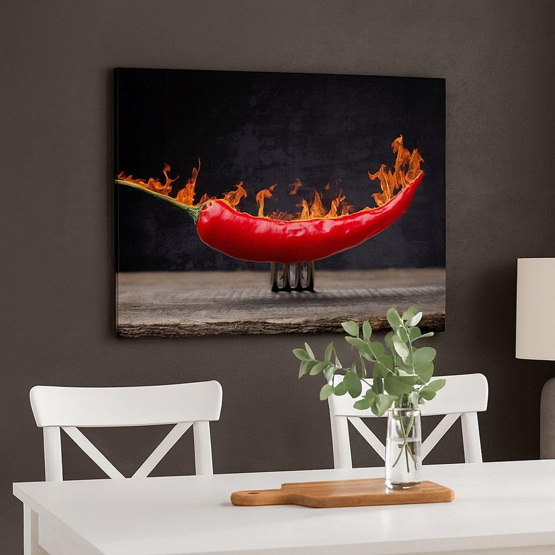 Bilder auf Leinwand 100x70cm Leinwandbild Chili Paprika Bio Landwirtschaft Gross Wanddeko Bild Schla
