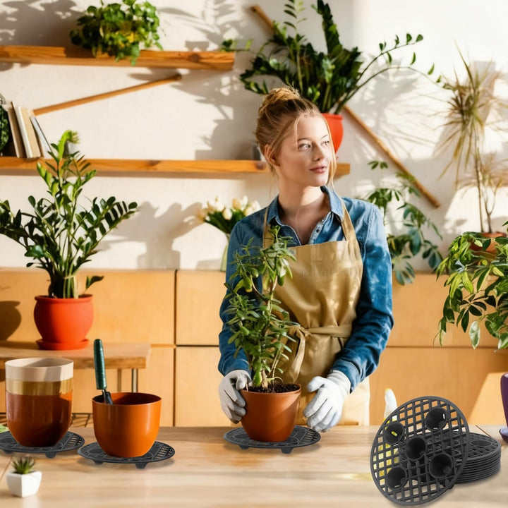 12 Stück Pflanzentopffüsse , Heavy Duty Pflanzenständer für Gartentöpfe, Aussenblumentopfständer mit