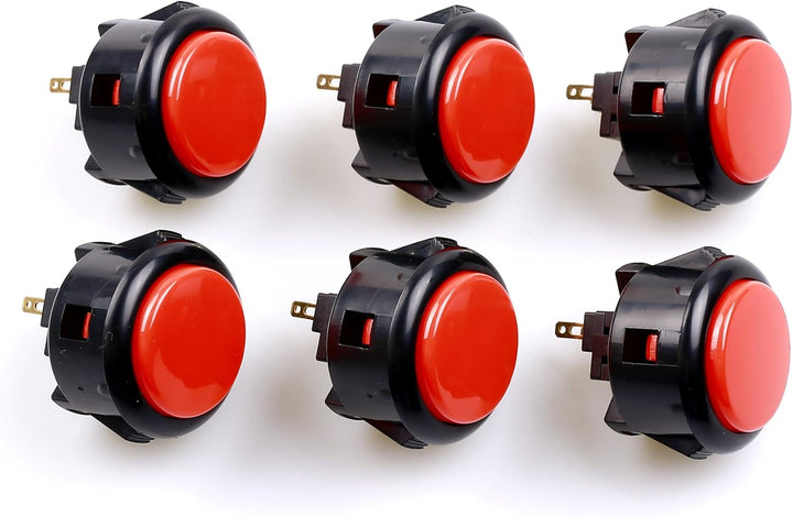 Sanwa 6 Stück OBSF-30 Original Druckknopf 30 mm – für Arcade Jamma Videospiel &amp; Arcade Joystick Spie