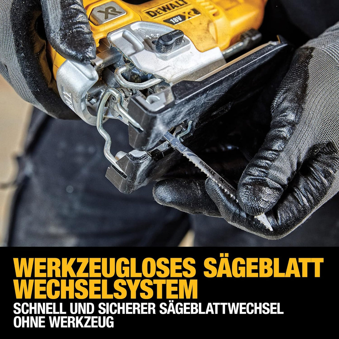 Dewalt Akku-Pendelhub-Stichsäge (18V, bürstenlos, luftgekühlt, verstellbarer Alu-Druckguss-Sägeschuh