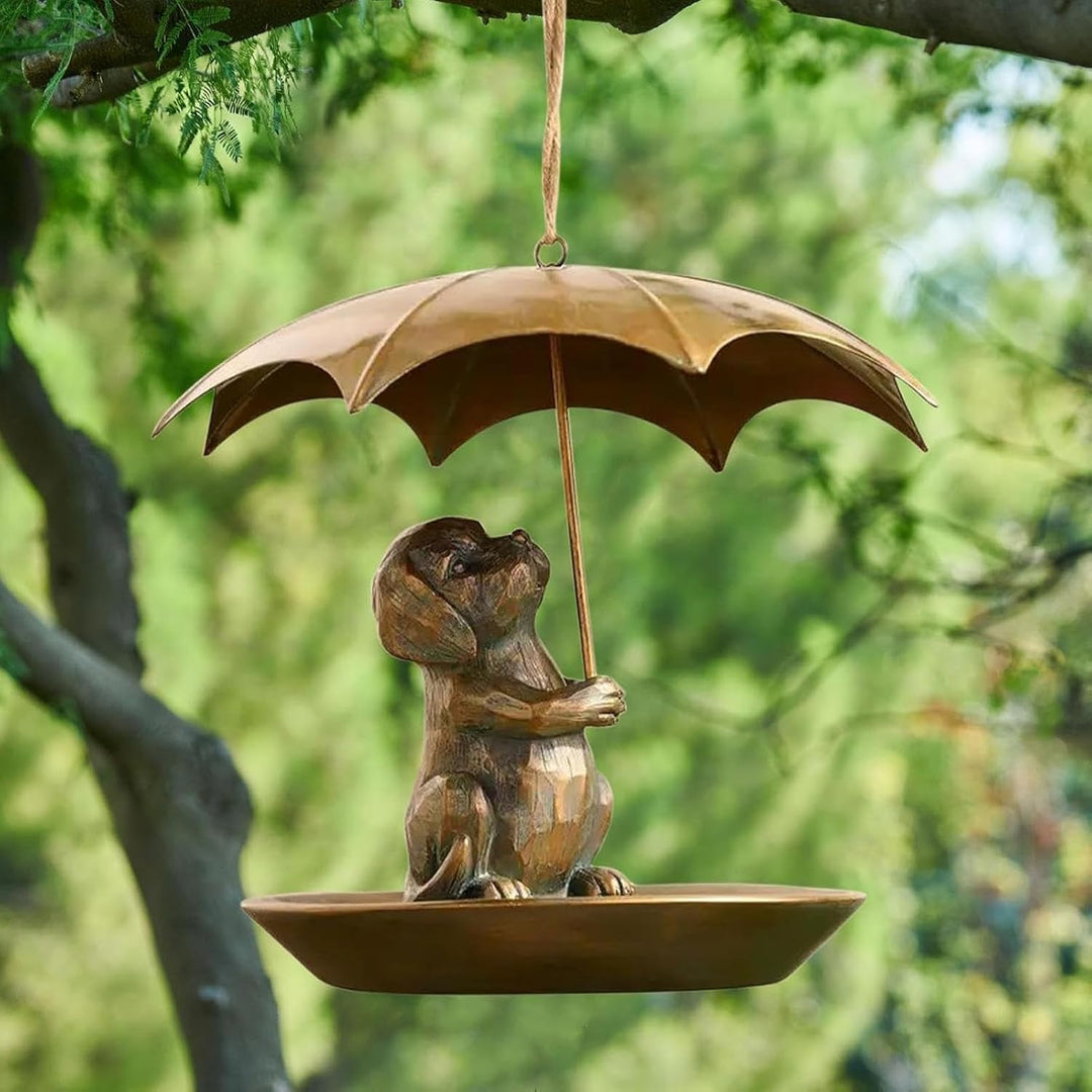 Eichhörnchen Mit Regenschirm Vogelfutterstelle,Wetterfestes Metall Futterhaus Für Eichhörnchen Und W
