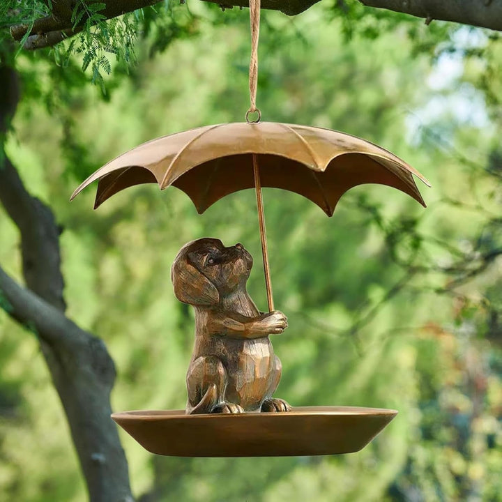 Eichhörnchen Mit Regenschirm Vogelfutterstelle,Wetterfestes Metall Futterhaus Für Eichhörnchen Und W