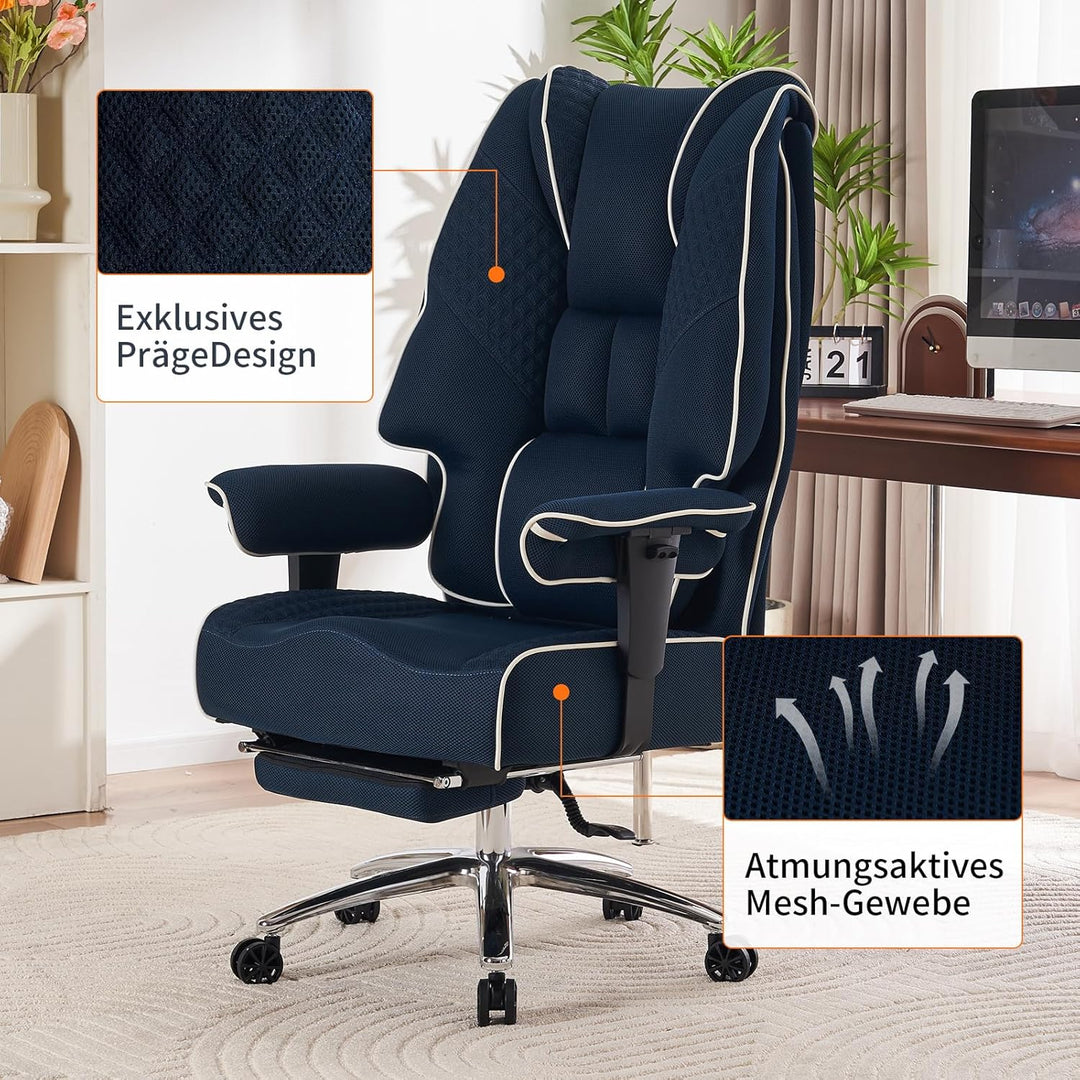 Ergonomischer Mesh-Bürostuhl – Executive Drehstuhl mit verstellbaren Armlehnen, Formschaum- & Tasche
