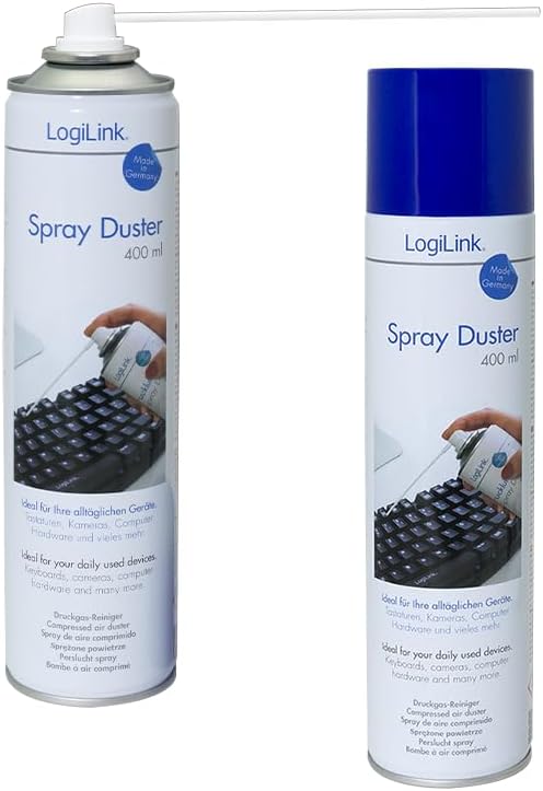 Logilink Druckluftspray Air Duster 7 Stück Reinigungsspray Sprühkopfverlängerung für Computer PC Tas