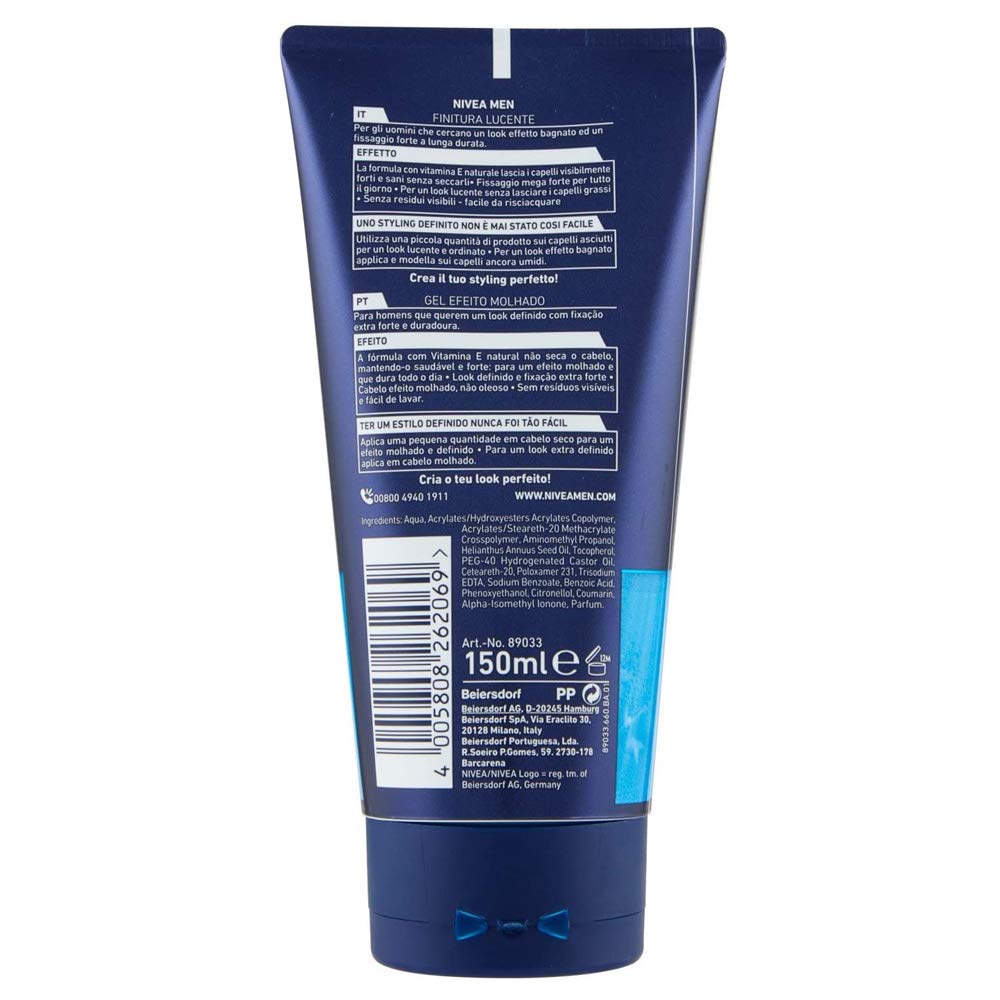 6 Stück Aqua Gel für Wet Look Wet Look Nasseffekt Nivea für Herren