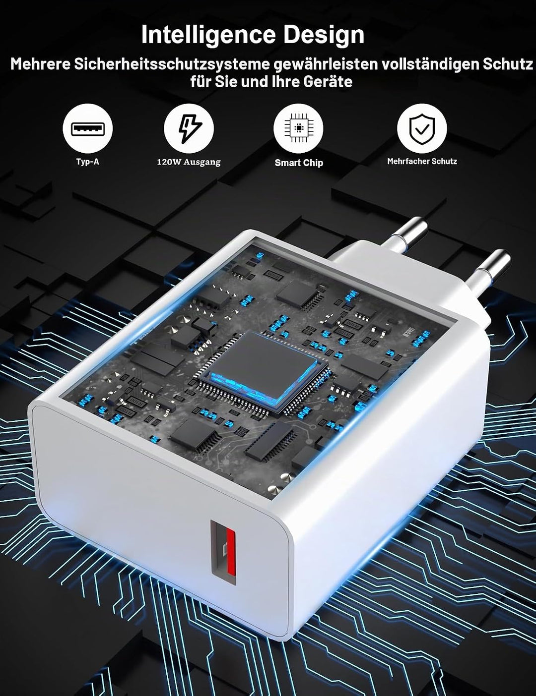 120W USB Ladegerät mit Typ C Ladekabel 1M für Xiaomi 11T Pro 13T Pro 13 Pro 13,USB Netzteil Stecker