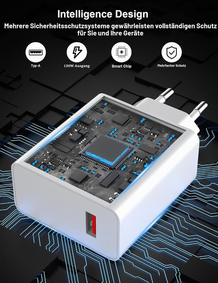 120W USB Ladegerät mit Typ C Ladekabel 1M für Xiaomi 11T Pro 13T Pro 13 Pro 13,USB Netzteil Stecker