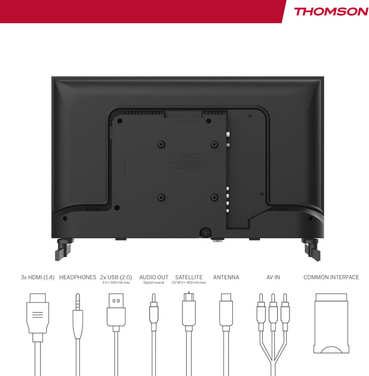 THOMSON 32 Zoll (81 cm) LED HD Easy TV – Kein Smart – Hotel Mode, USB, HDMI, Triple-Tuner (Kabel - S