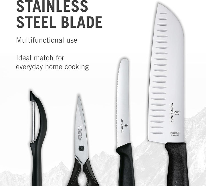 Victorinox Swiss Classic Küchengarnitur in Geschenkverpackung, 4-teilig, rostfrei, schwarz, 6.7133.4