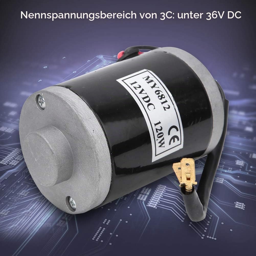 BOROCO Getriebemotor 12V,Elektrischer Fahrrad Dauermagnet DC Getriebemotor 120 W MY6812,Kleiner Elek