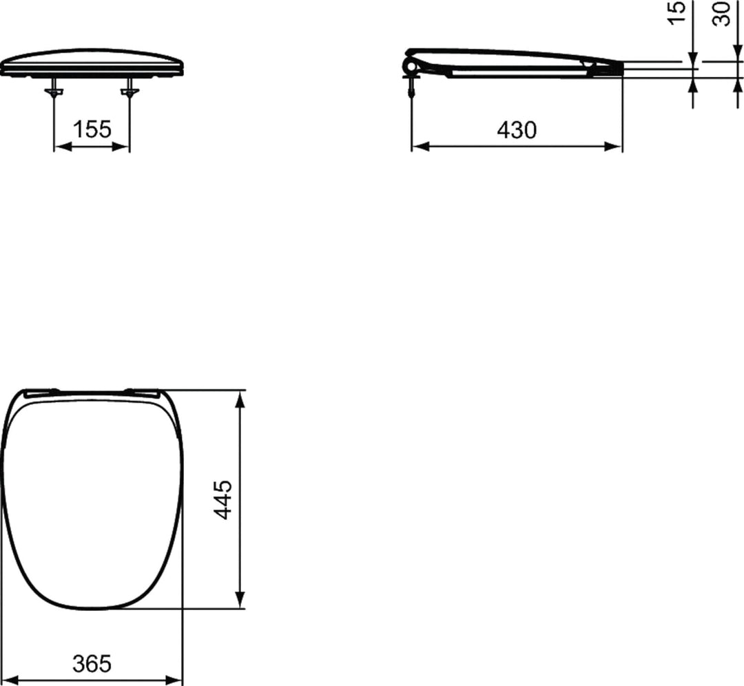 Ideal Standard T676701 Dea WC-Sitz, Weiss mit Softclosing Weiss, mit Softclosing Weiss