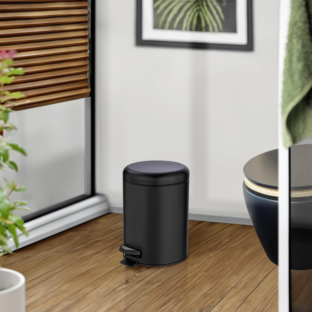 WENKO Treteimer Mod. Leman, 5 Liter, mit herausnehmbarem Einsatz, aus lackiertem Stahl, 21 x 24 x 28