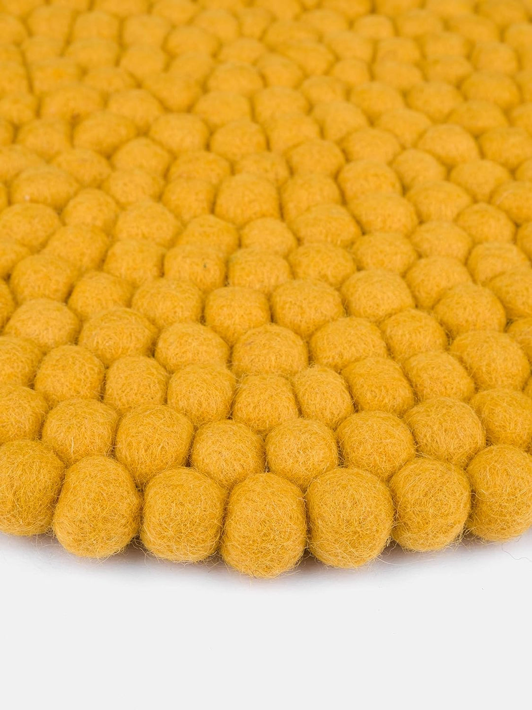 myfelt Filzkugel-Sitzauflage/Stuhlauflage - Klara - rund, 36 cm, Senfgelb, Senfgelb