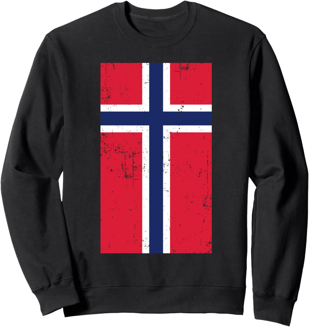 Kingdom of Norway Scandinavia Europe Distressed Flag Sweatshirt