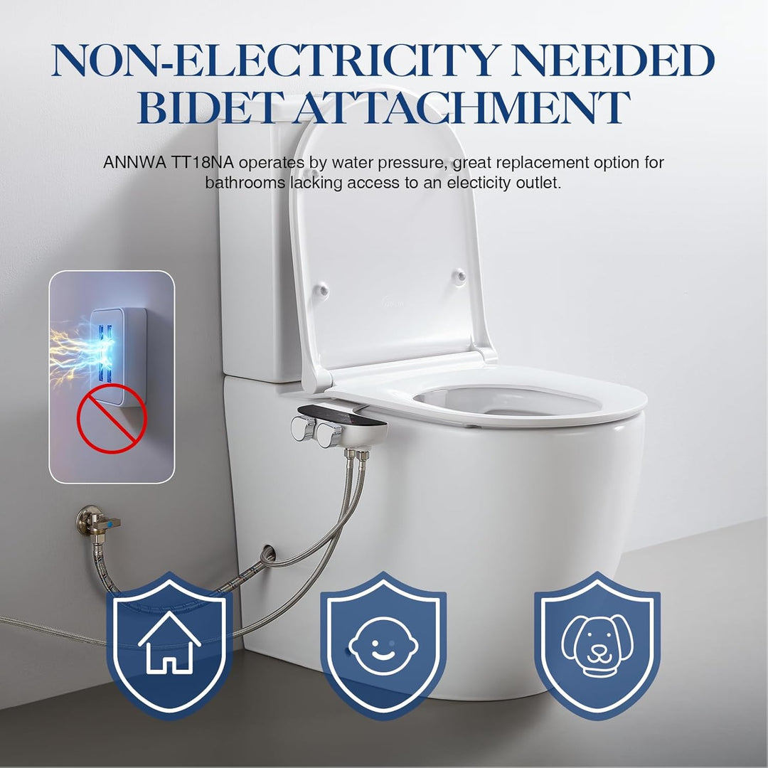 Bidet Aufsatz für Toilette, Cold/Heiss Water Bidet Dusch-WC,mit Einziehbare selbstreinigende Doppeld