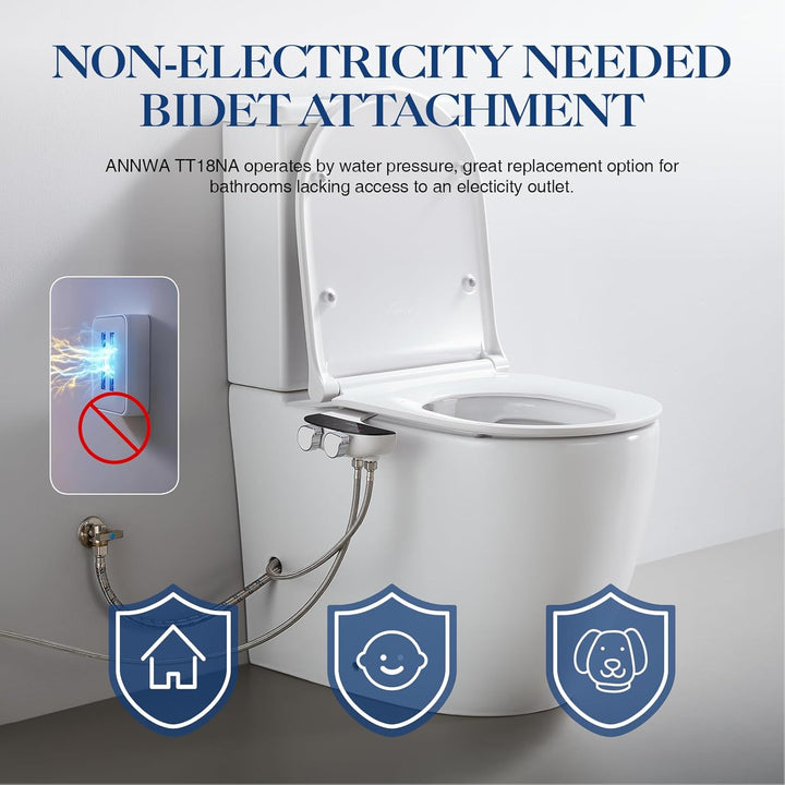 Bidet Aufsatz für Toilette, Cold/Heiss Water Bidet Dusch-WC,mit Einziehbare selbstreinigende Doppeld