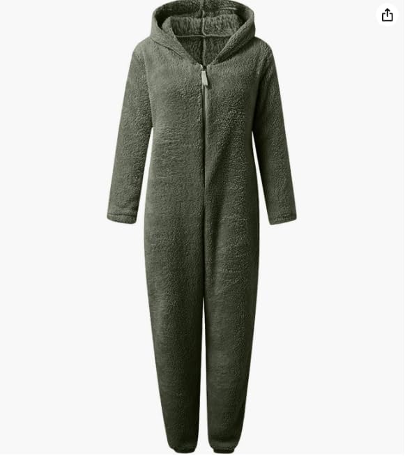 Jumpsuit Damen Winter Warm Overall Teddy Fleece Einteiler Damen Grosse Grösse Jumpsuit Teddy Fleece