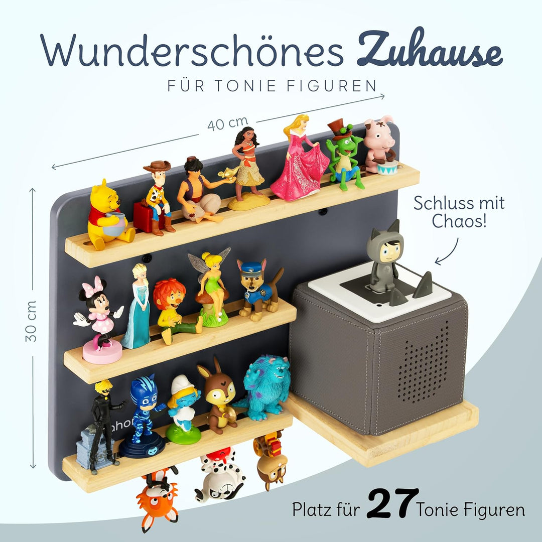 mahona Tonie Regal - kompatibel mit Toniebox & Tonie Figuren Aufbewahrung - Platz für bis zu 27 Figu