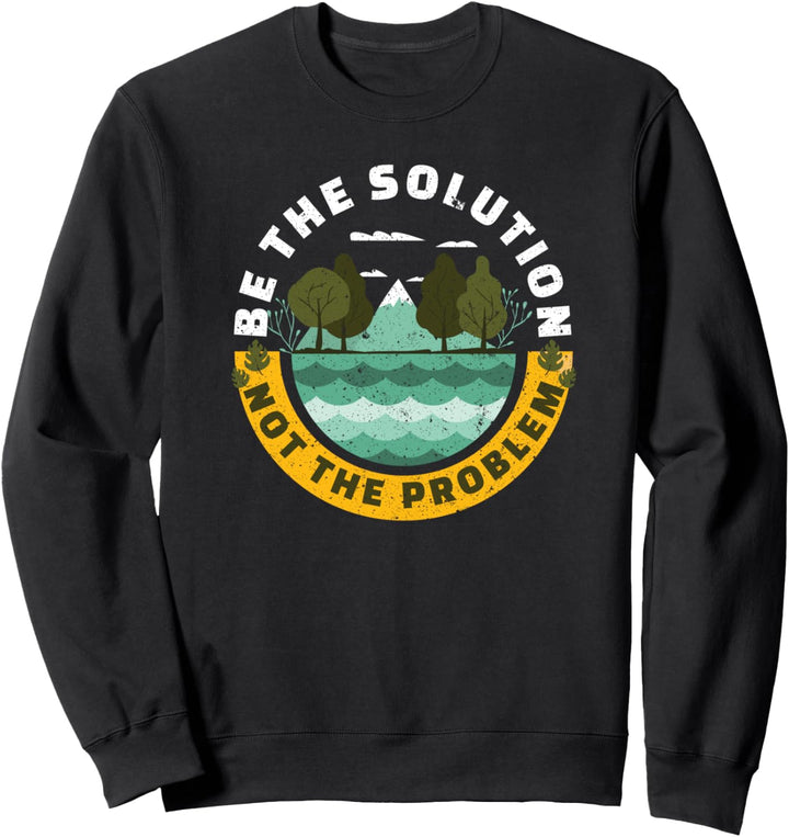 Earth Day Be The Solution Cute Vintage Recycling Sweatshirt