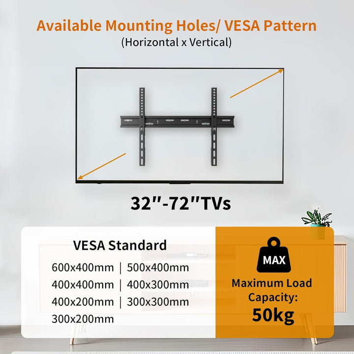 unho TV Wandhalterung Universal Flach Ultra Slim TV Halterung für LCD LED Plasma 26"-72" Flachbildsc