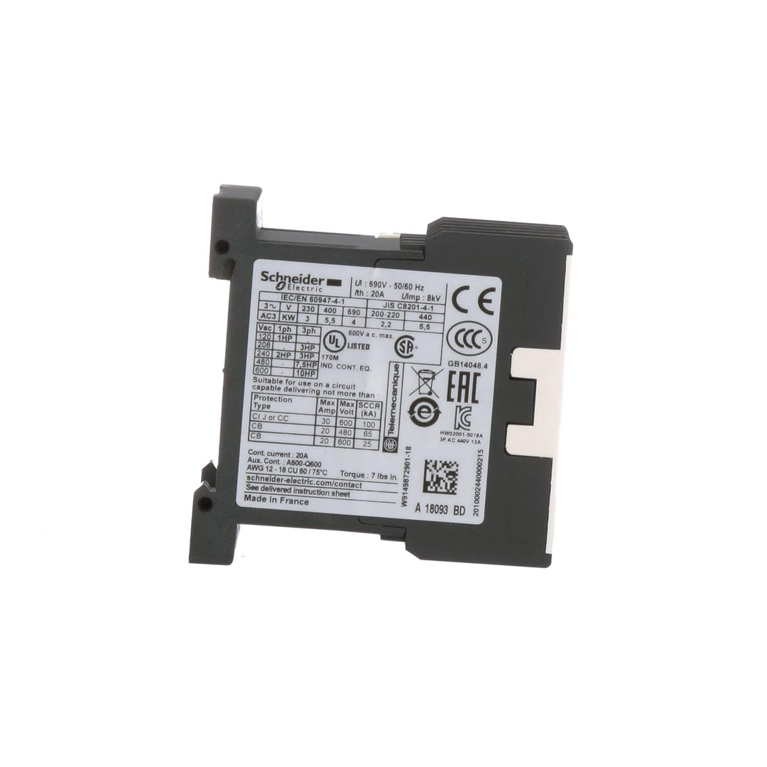 Schneider Electric LP1K1201BD Leistungsschütz, 3p, 5,5kW/400V/AC3, 12A, 24V DC, 24 V