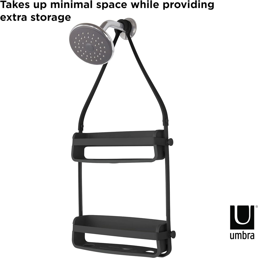 Umbra Flex Duschablage, Duschregal, Duschcaddy, Duschdiener, Schwarz Schwarz Duschablage mit 2 Fäche