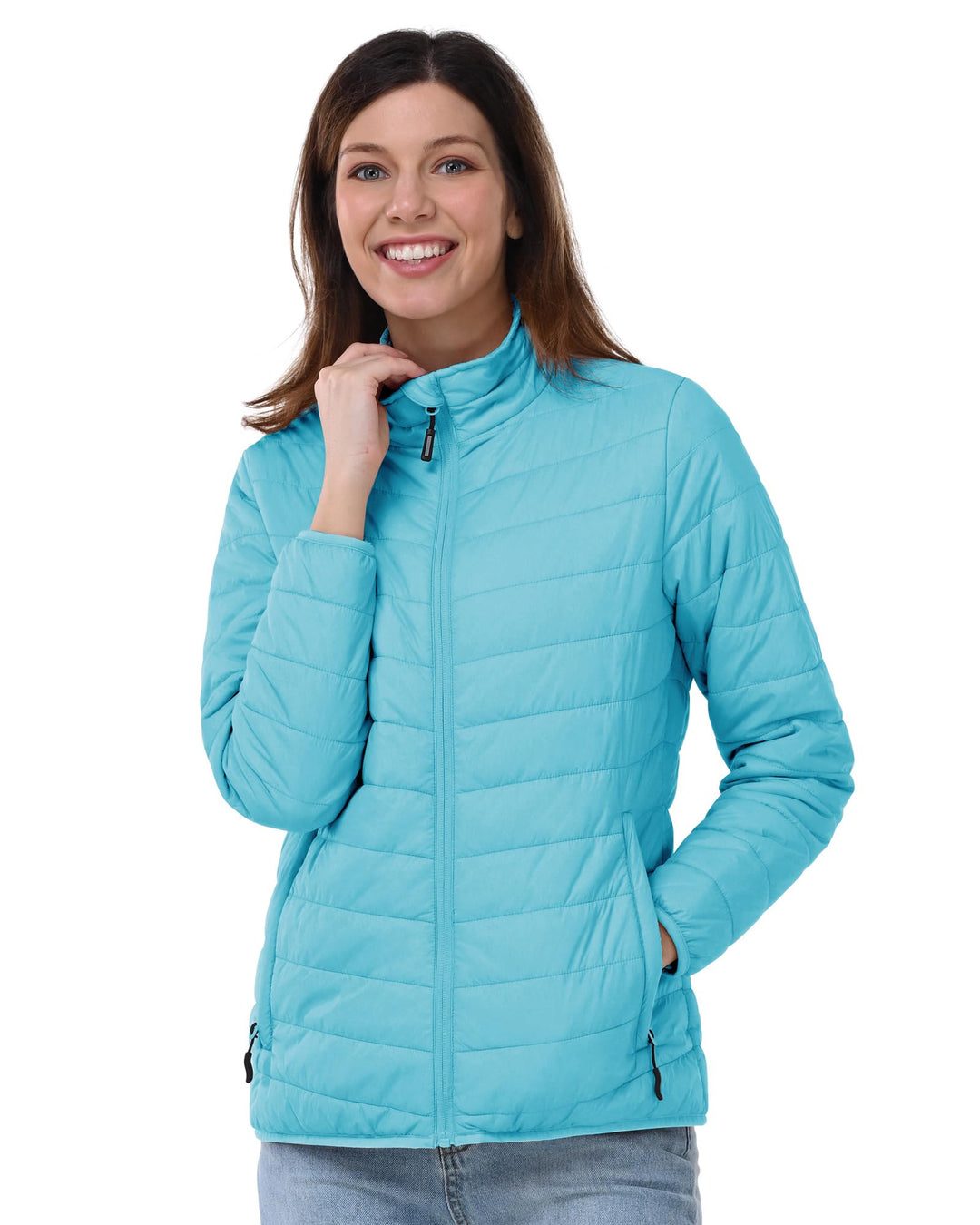 Outdoor Ventures Damen Steppjacke Leichte Warme Packbare Übergangsjacke Puffer Jacke für Frauen Gefü