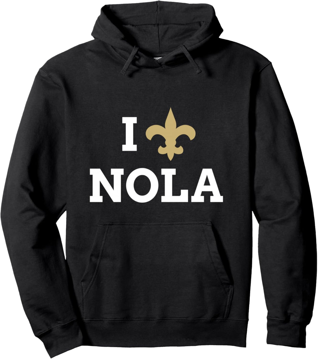 I Love New Orleans Fleur de Lis Heart NOLA Pullover Hoodie