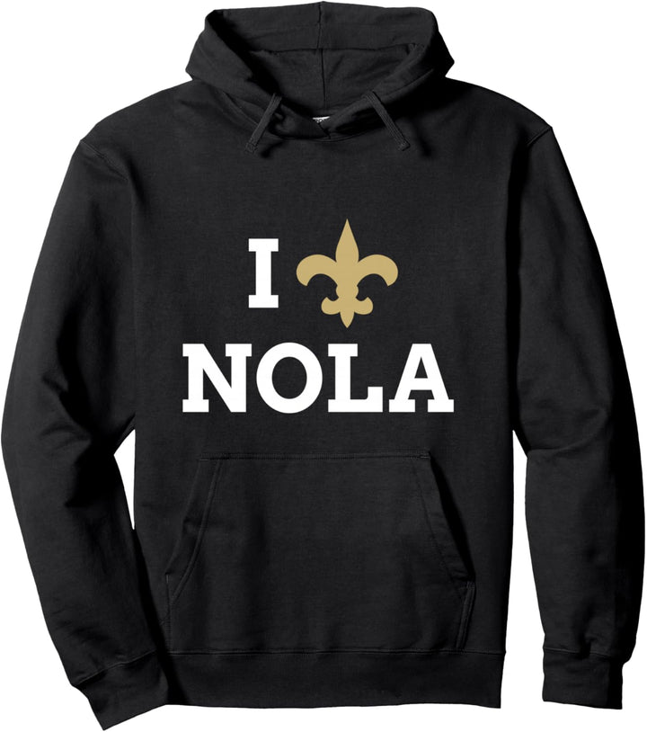 I Love New Orleans Fleur de Lis Heart NOLA Pullover Hoodie
