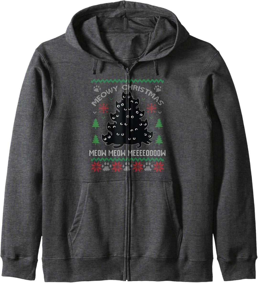 Katzen Weihnachten Meowy Katze Cat Ugly Christmas Sweater Kapuzenjacke