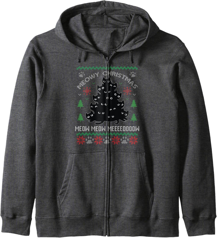 Katzen Weihnachten Meowy Katze Cat Ugly Christmas Sweater Kapuzenjacke