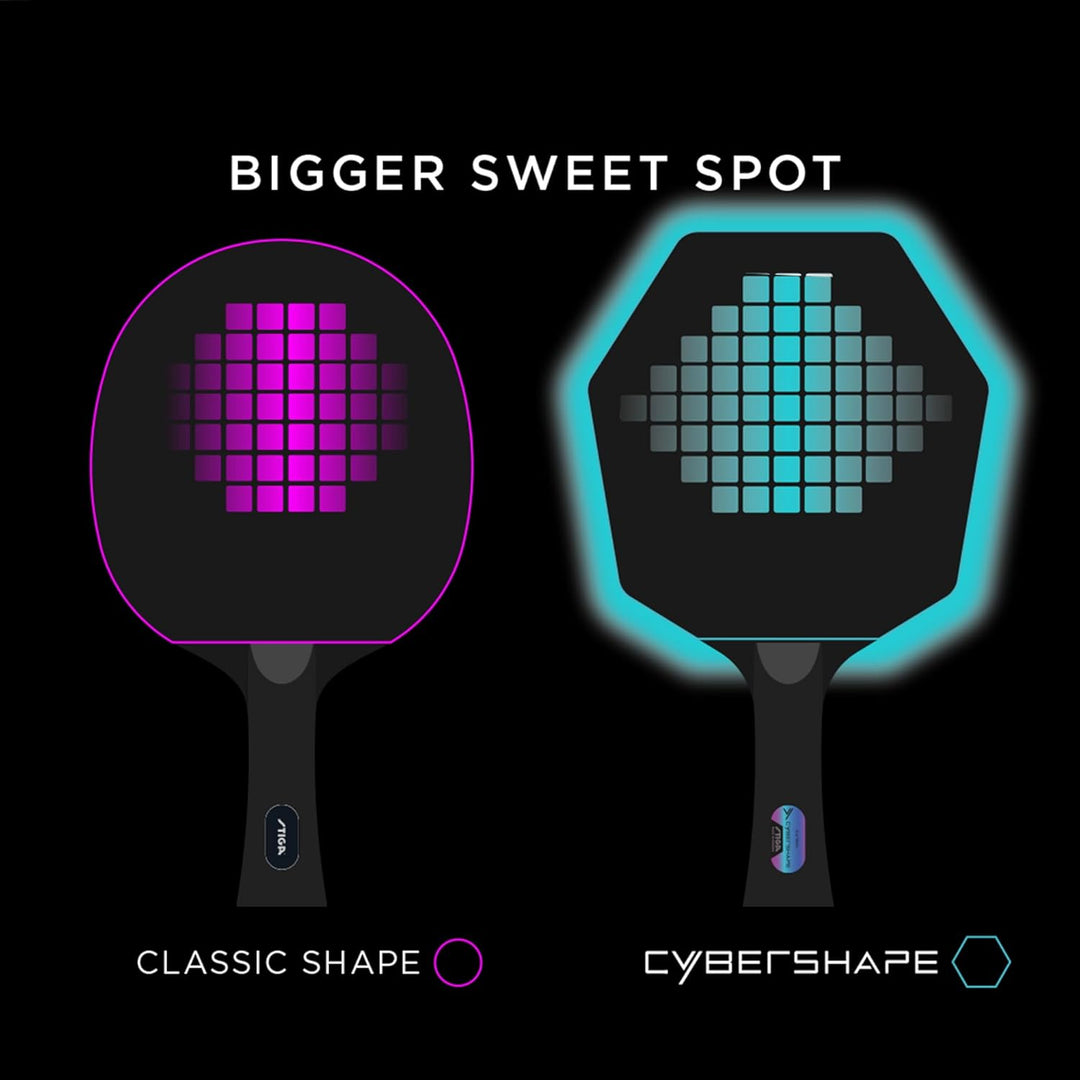 Stiga Tischtennisholz Cybershape Wood mit CWT Custom Weight Technology Konkav, Konkav