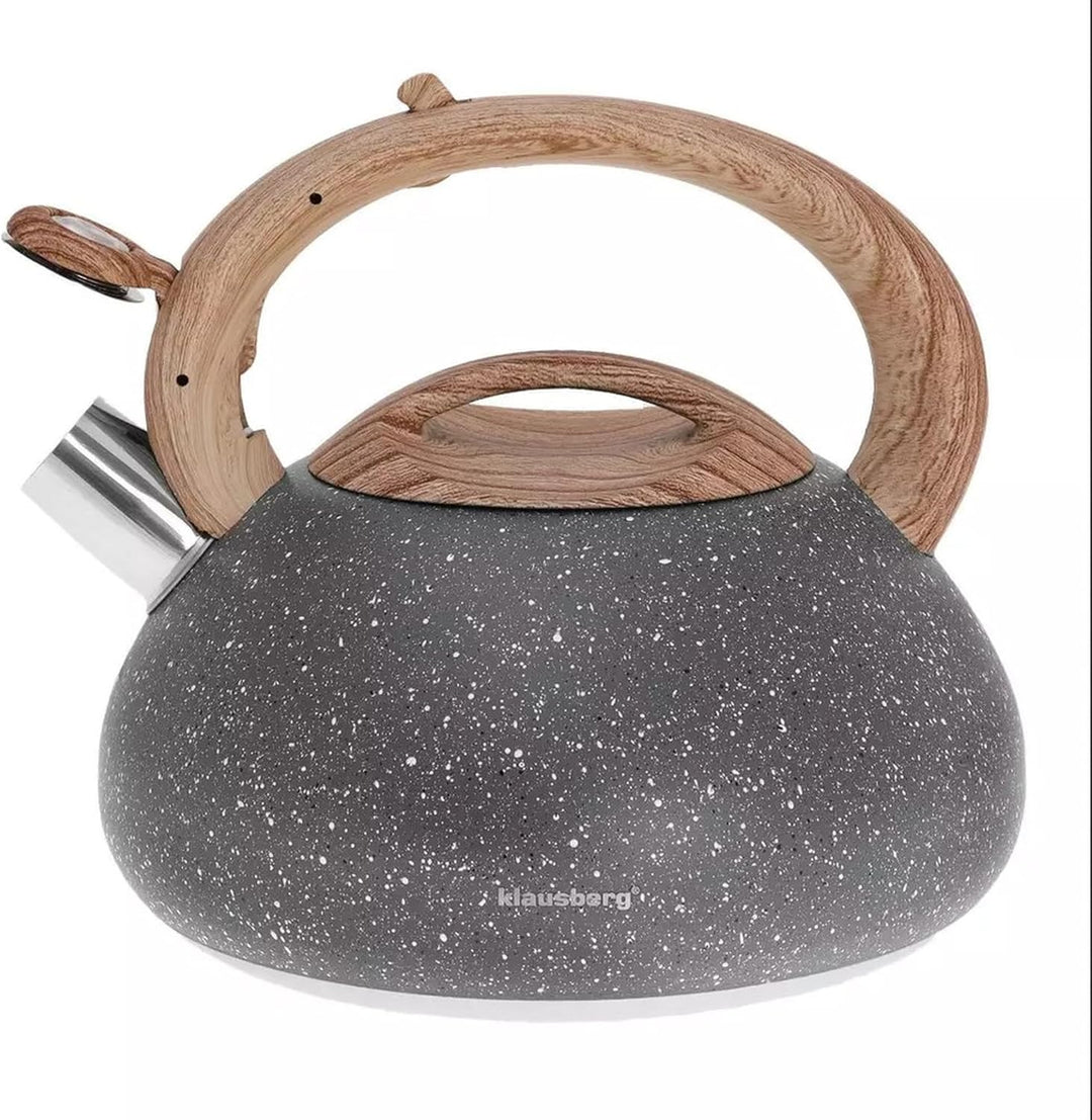 Klausberg Flötenkessel Wasserkessel 2.7L Kessel 7-Schicht Boden Grau KB-7280, Grau