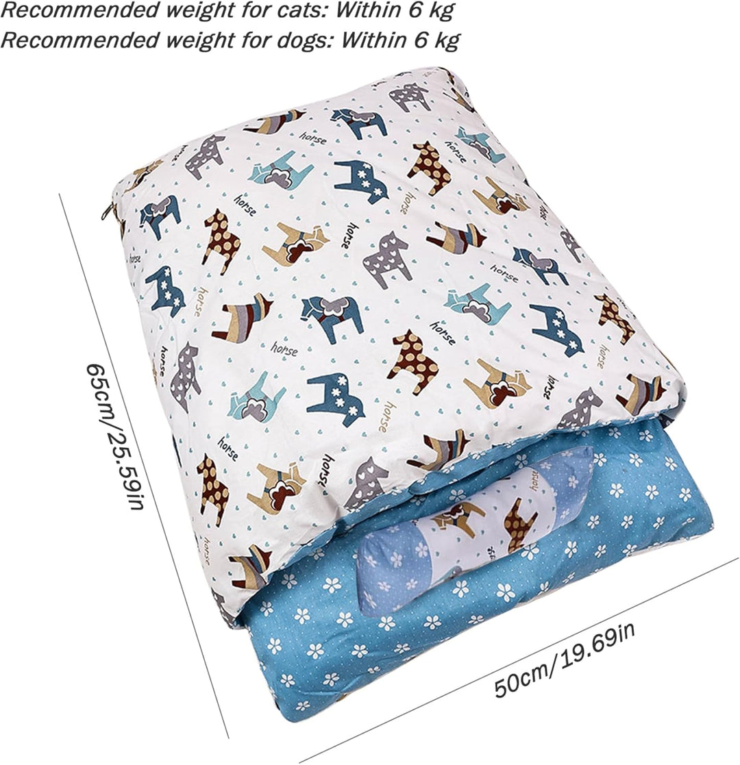 Katzenschlafsack 65 x 50 cm warmes Katzenbett für den Winter Katzensackbett mit Kissen abnehmbar was