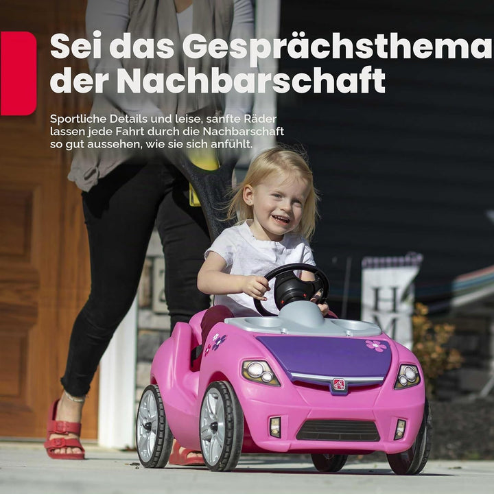 Step2 Whisper Ride Kinderauto/Rutscher in Rosa | Spielzeug Auto mit Schiebestange | Kinderfahrzeug/R