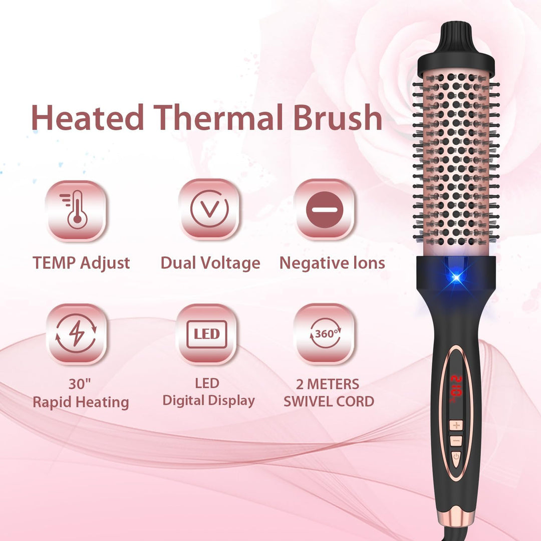 Thermal Brush für den Blowout-Look,Wärmebürste 38mm, Thermobürste Rundbürste 130-230℃, Heat Brush Vo