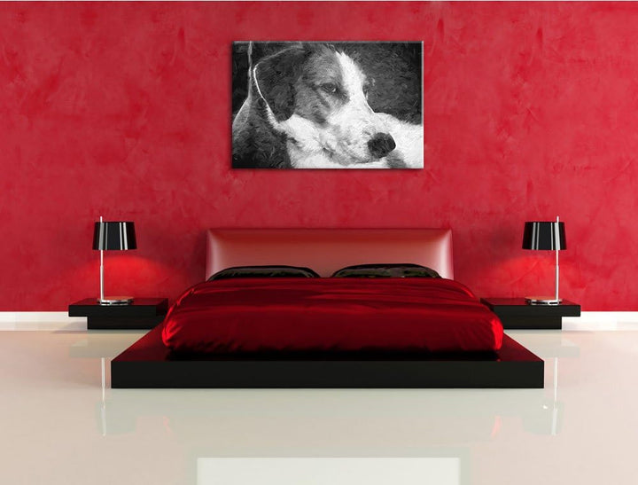 Jack Russel Terrier ruht sich aus Deluxe Format: 100x70 cm auf Leinwand, XXL riesige Bilder fertig g