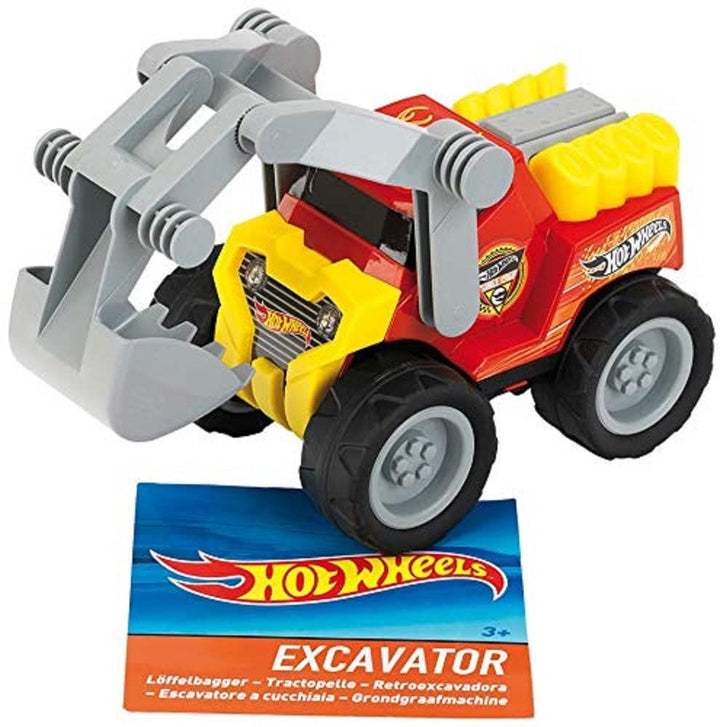 Theo Klein 2440 Hot Wheels Löffelbagger | Hochwertiger Bagger im Massstab 1:24 | Schaufel mit robust