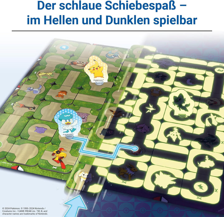 Ravensburger 22705 - Pokémon Labyrinth Glow in The Dark - Schiebespass mit den beliebtesten Pokémon