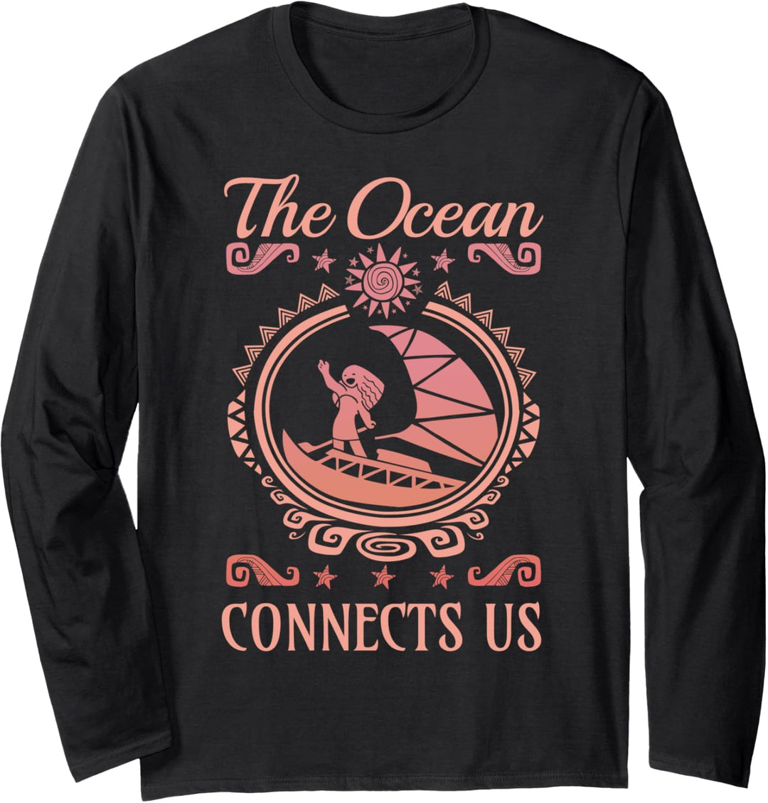 Disney Moana The Ocean Connects Us Coral Langarmshirt