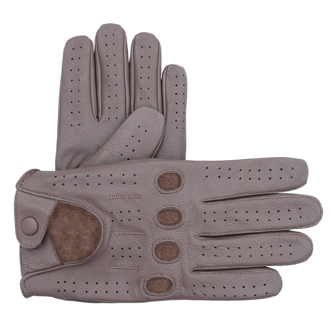 Leatherick Autofahrer Handschuhe Herren – Weiche, Perforierte Fahrhandschuhe mit atmenden Fingerknöc
