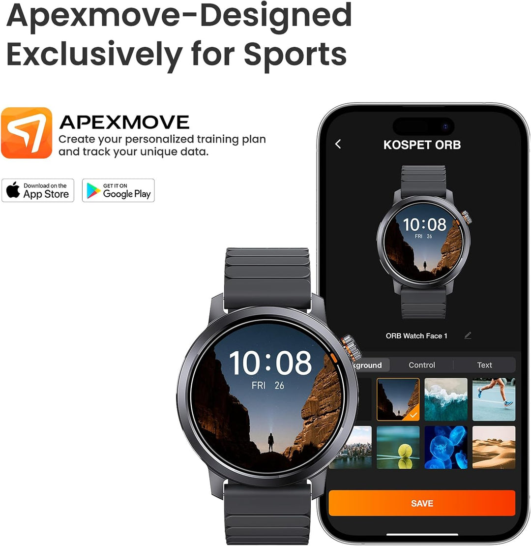 KOSPET ORB Smartwatch Herren, Ultra-Leicht, bis zu 25 Tage Akkulaufzeit, 1,43" AMOLED Fitnessuhr mit